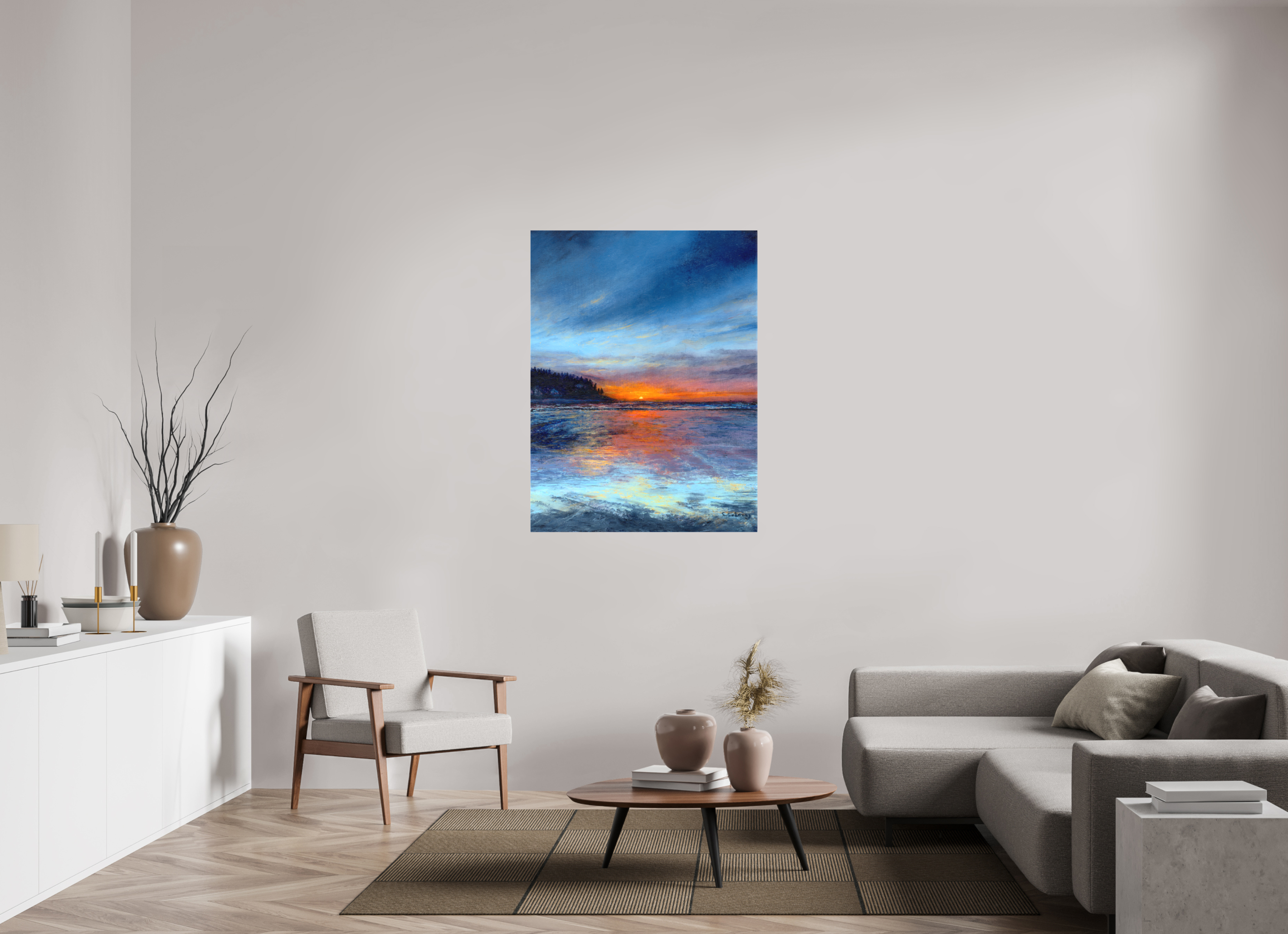 36 x 48″, Canvas Matte Sunset Reflections at Low Tide
