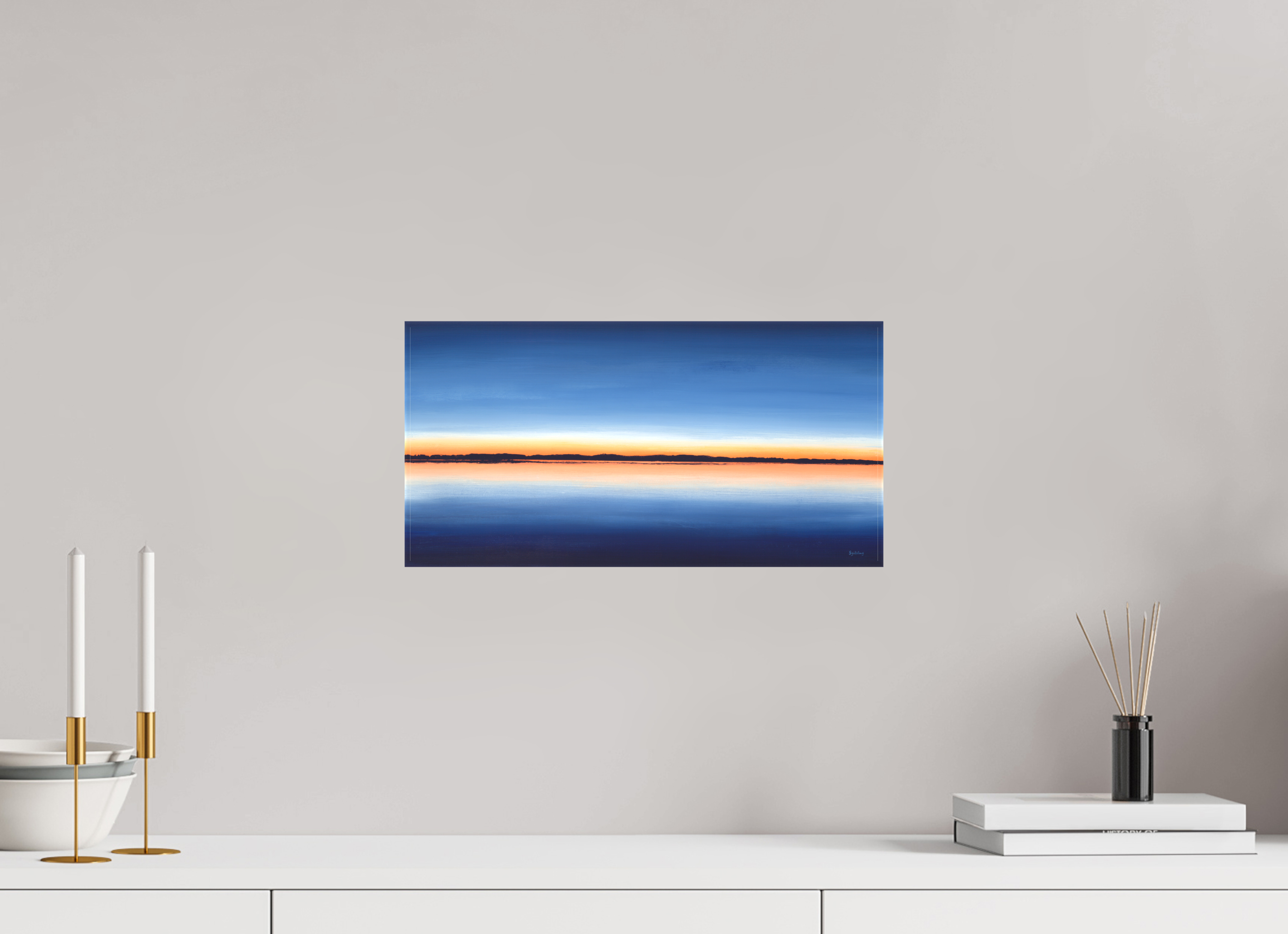 16 x 8″, Canvas Matte Calm Sunset at Netarts Bay