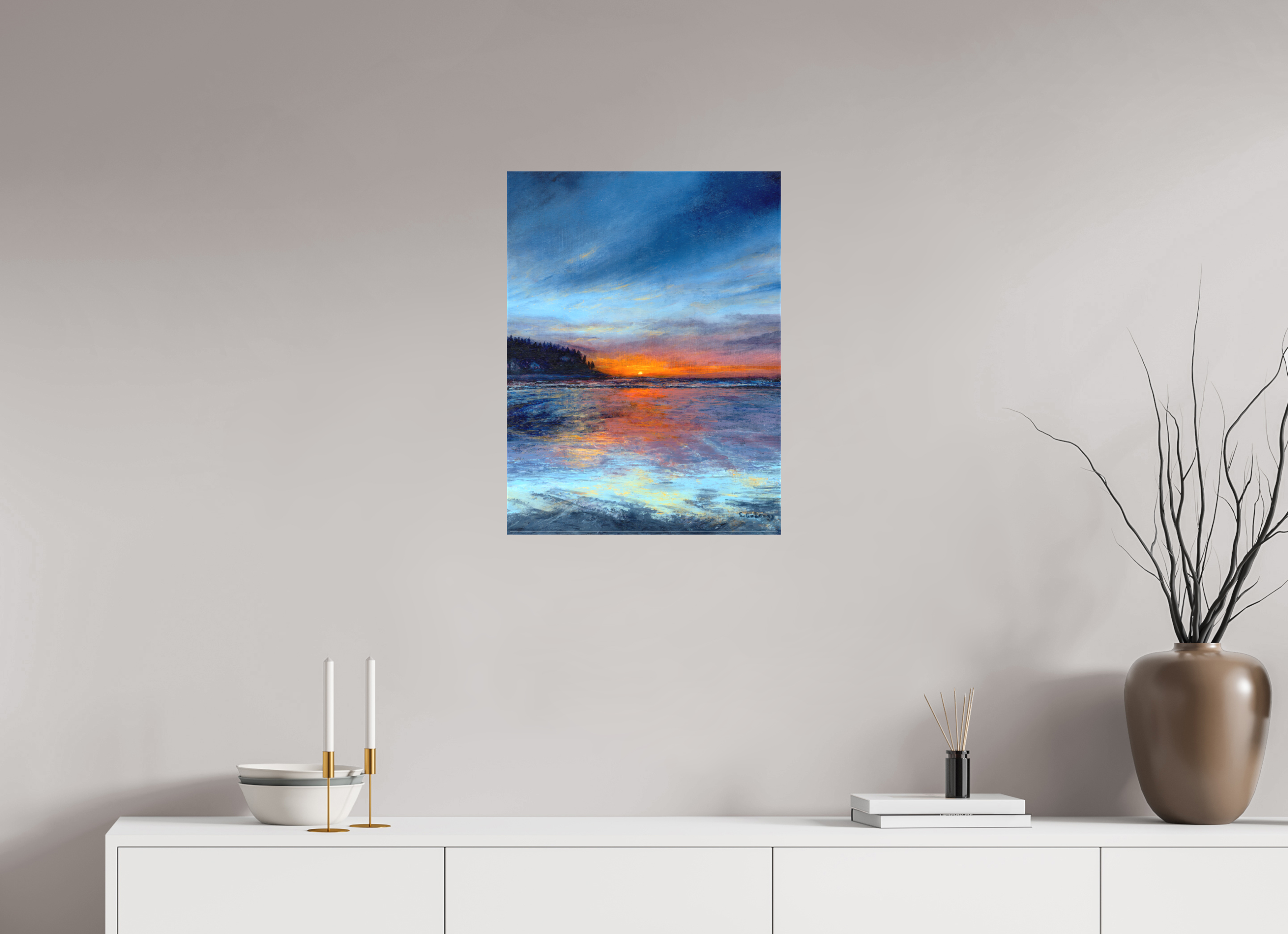 18 x 24″, Canvas Matte Sunset Reflections at Low Tide