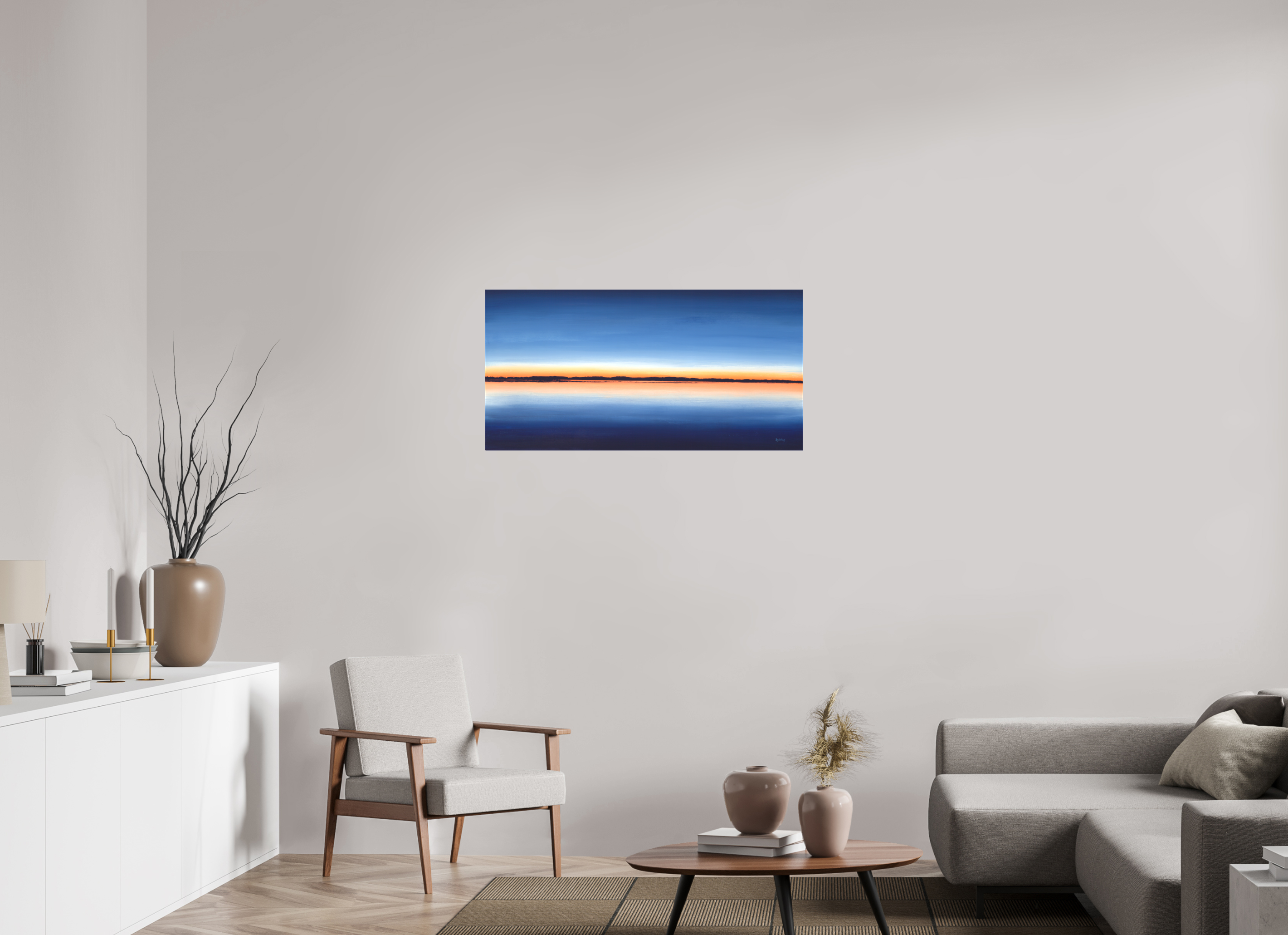 40 x 20″, Canvas Matte Calm Sunset at Netarts Bay