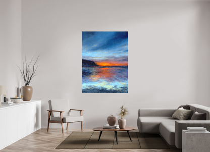 45 x 60″, Canvas Matte Sunset Reflections at Low Tide