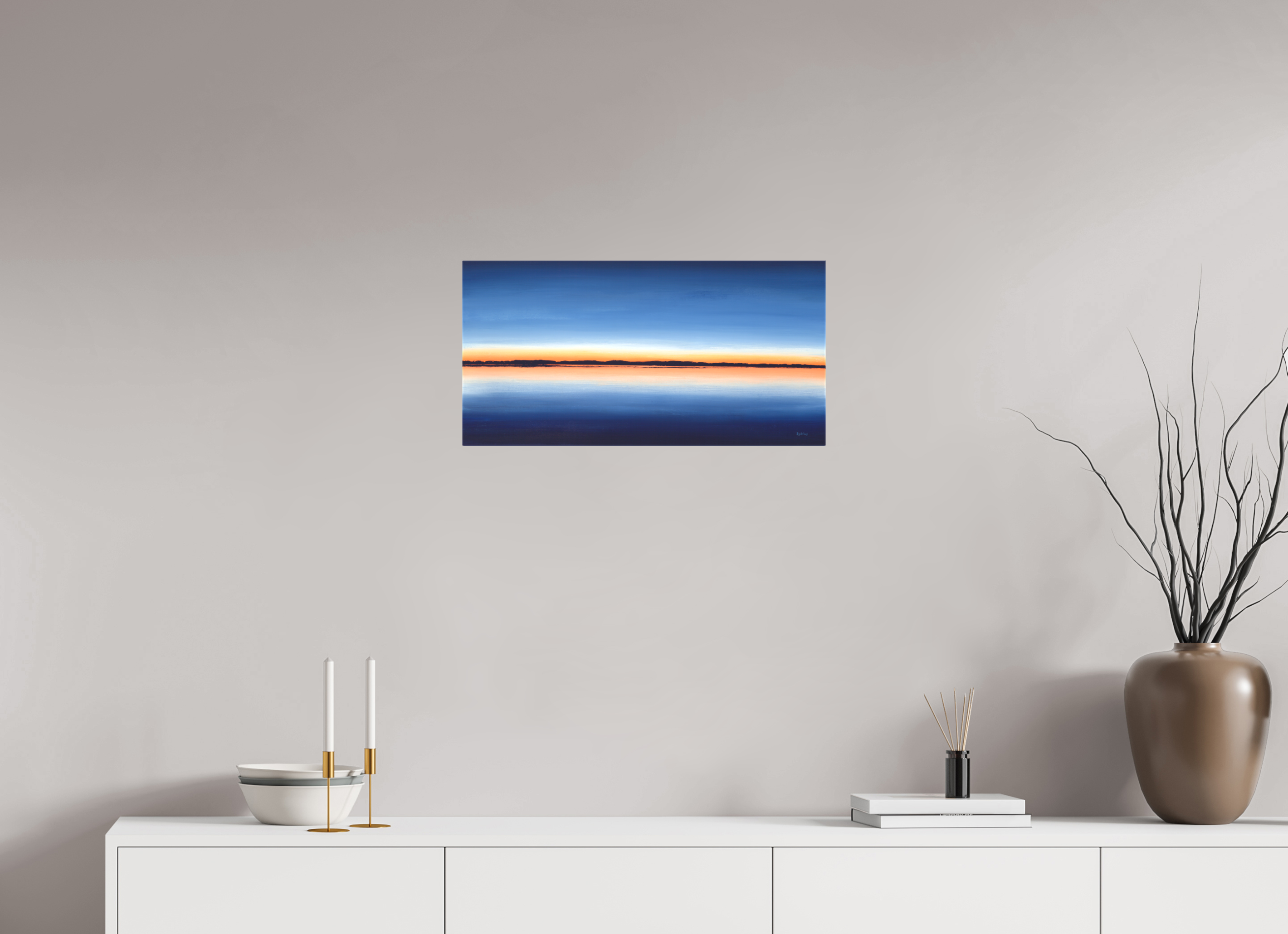 24 x 12″, Canvas Matte Calm Sunset at Netarts Bay