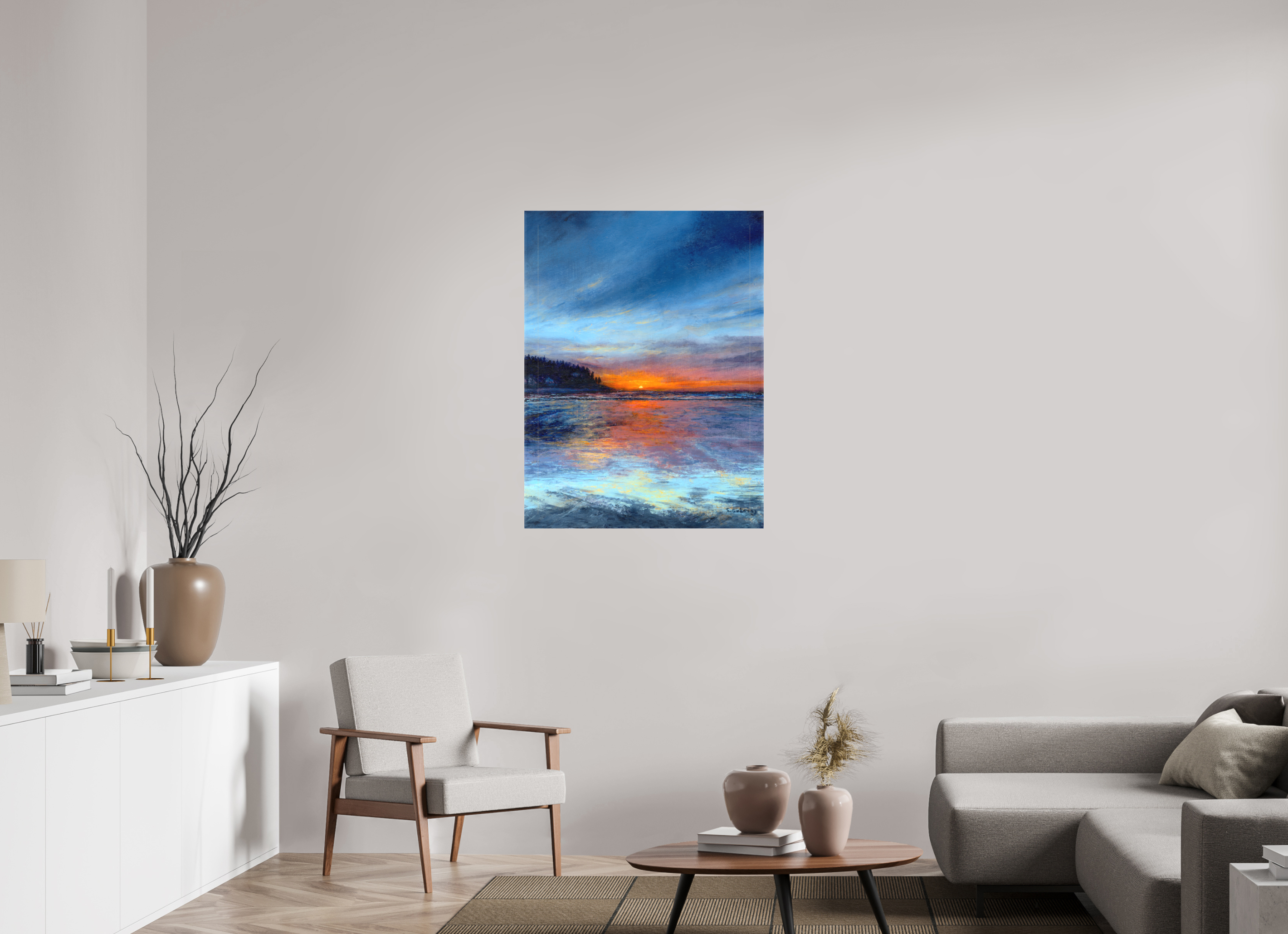 30 x 40″, Canvas Matte Sunset Reflections at Low Tide